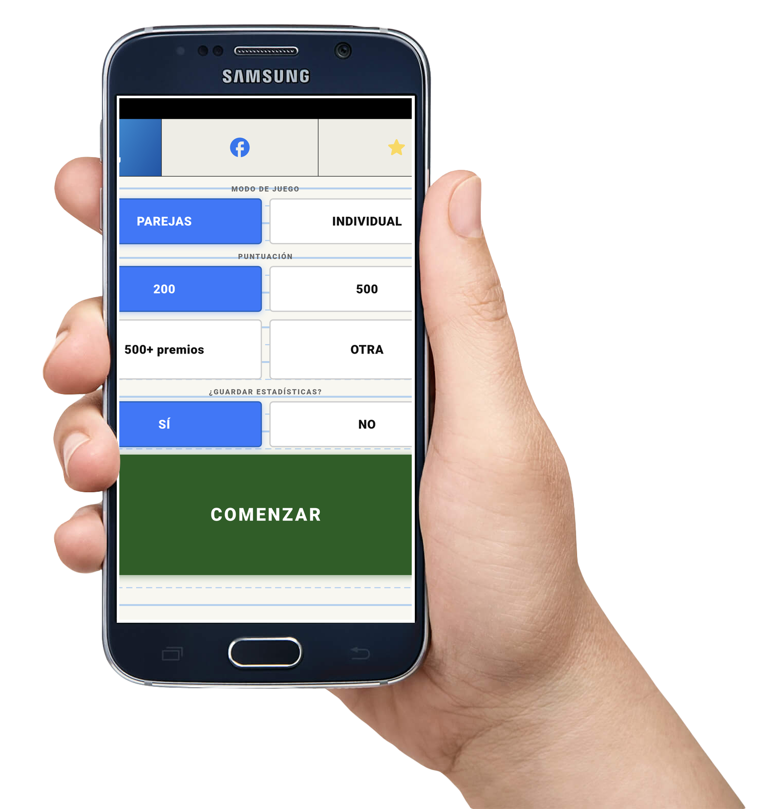 Dominazo — pantalla de lobby en mano